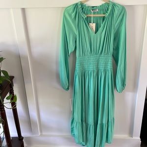 Ramy Brook long sleeve midi dress; seafoam; size XS; NWT